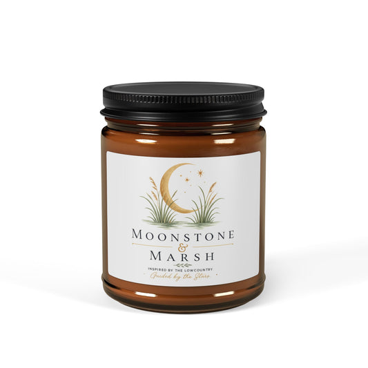 Moonstone Marsh Scented Soy Candle — Amber Jar (Multi-Size)