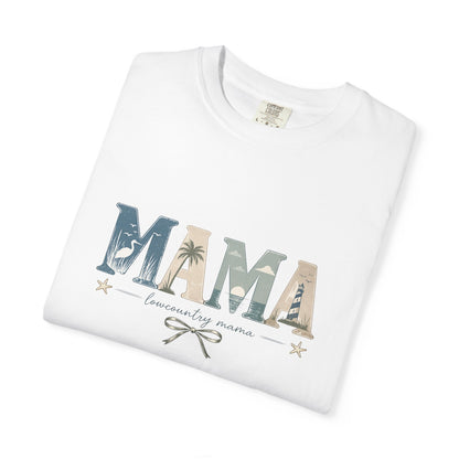 "Lowcountry Mama" Marsh Mama Graphic T-Shirt — 'Mama' Coastal Script Tee