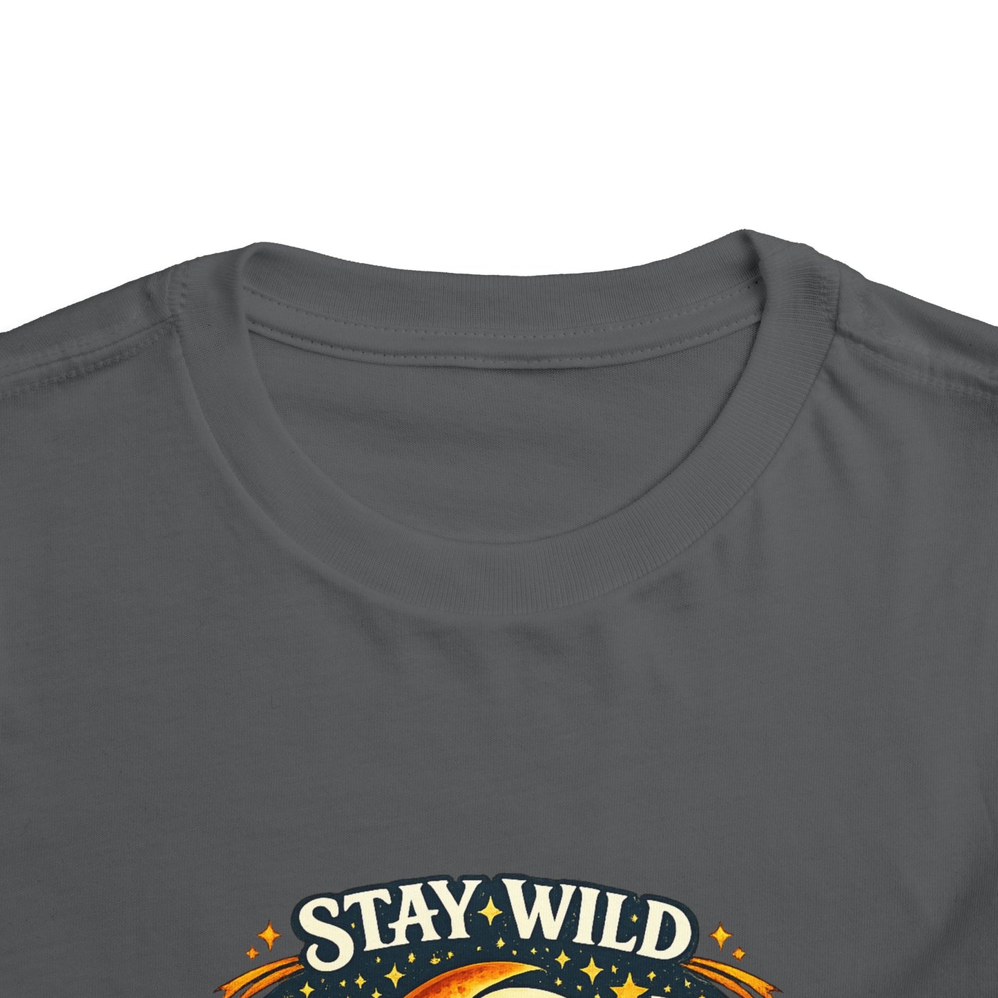 Toddler Tee — "Stay Wild Moon Child" Cute Boho Moon & Stars Graphic