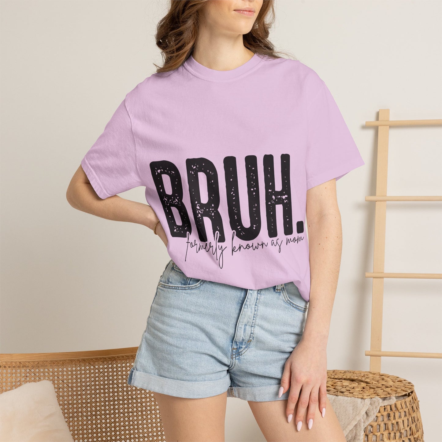 BRUH. T‑Shirt — “formerly known as mom” Funny Graphic Tee Black Script