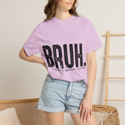 BRUH. T‑Shirt — “formerly known as mom” Funny Graphic Tee Black Script