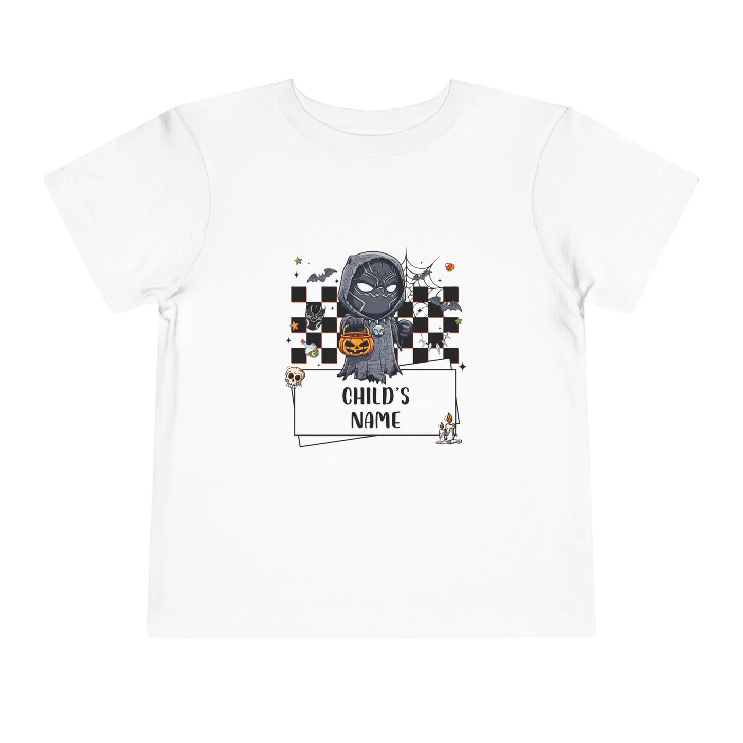 Personalized Black Panther Spooky Halloween Toddler Tee