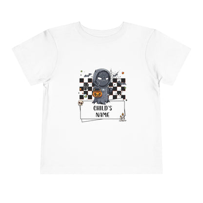 Personalized Black Panther Spooky Halloween Toddler Tee