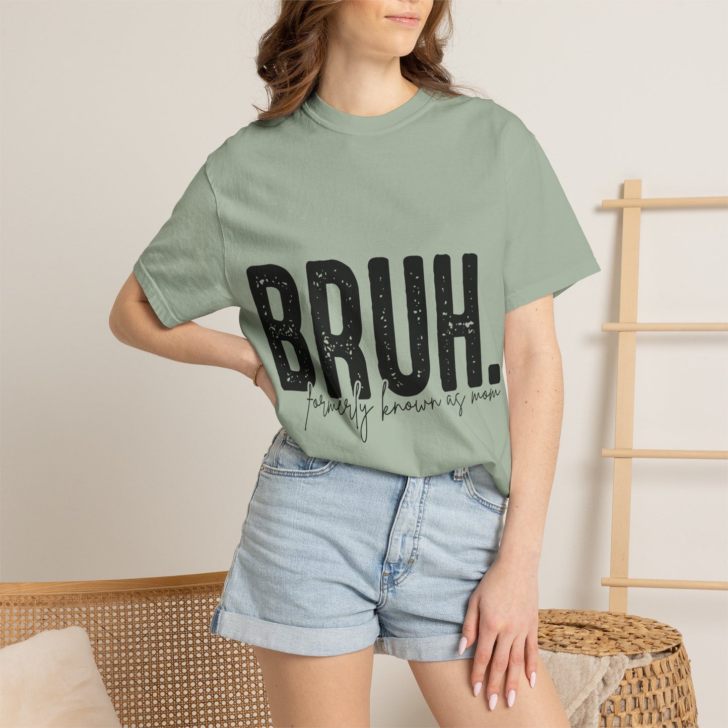 BRUH. T‑Shirt — “formerly known as mom” Funny Graphic Tee Black Script