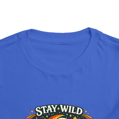 Toddler Tee — "Stay Wild Moon Child" Cute Boho Moon & Stars Graphic
