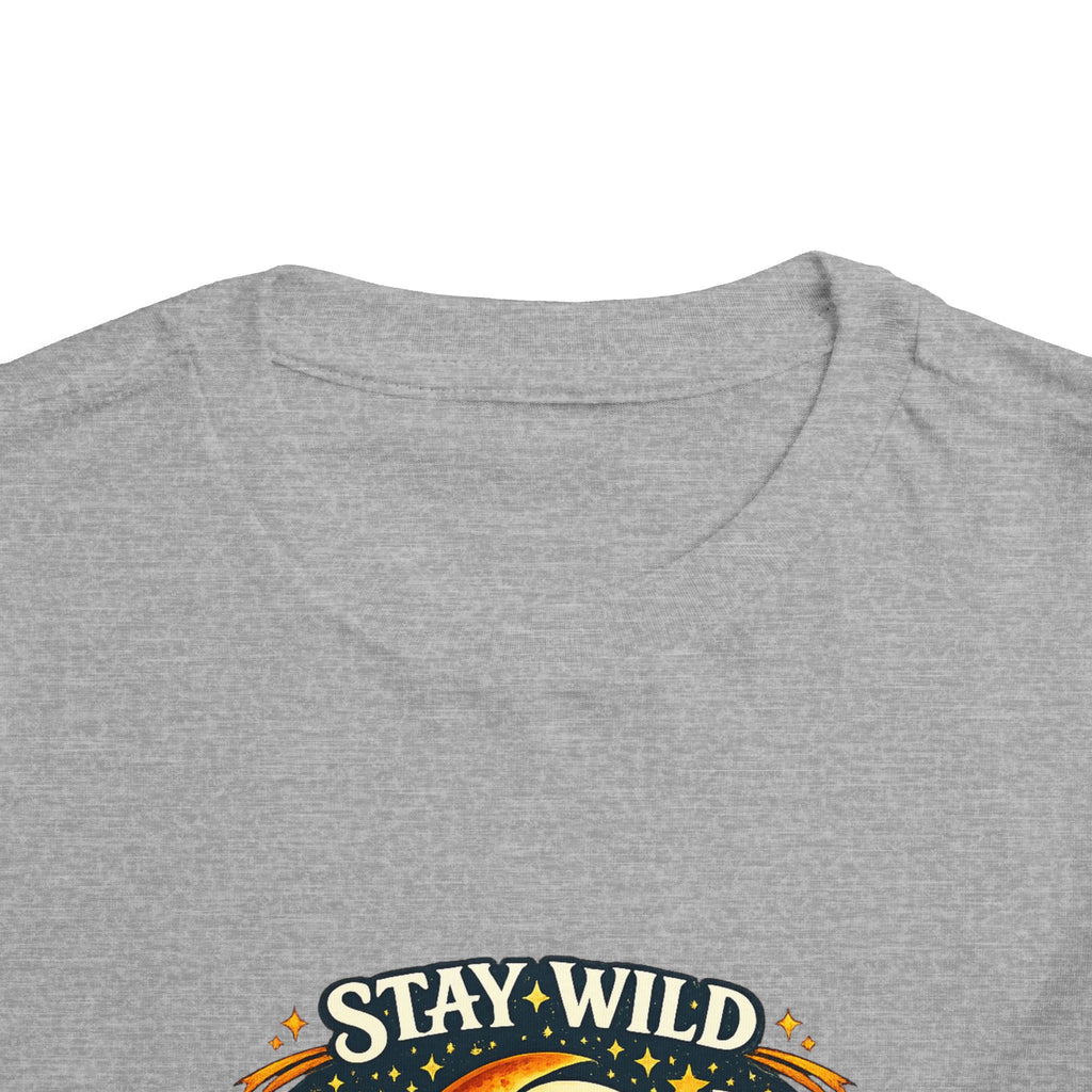 Toddler Tee — "Stay Wild Moon Child" Cute Boho Moon & Stars Graphic