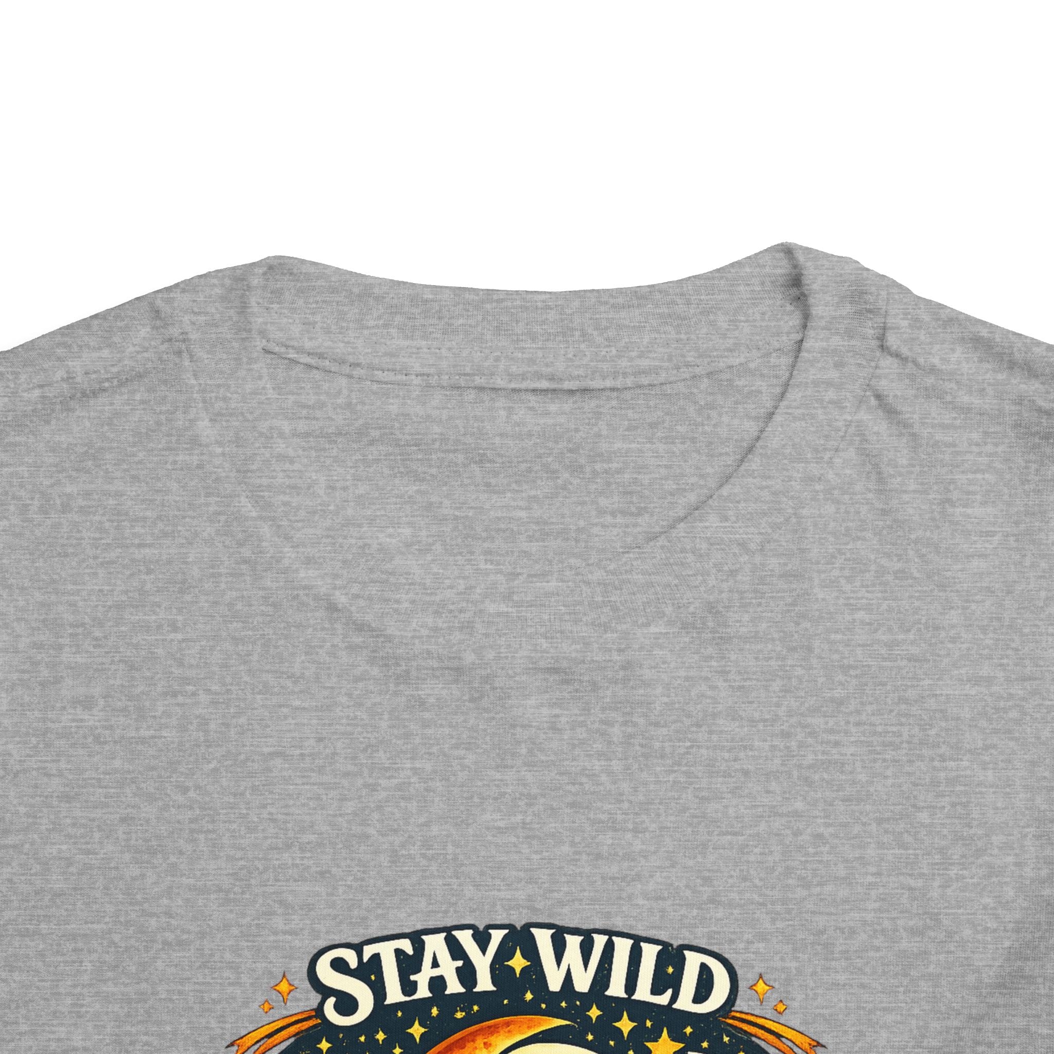 Toddler Tee — "Stay Wild Moon Child" Cute Boho Moon & Stars Graphic