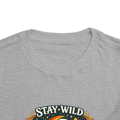 Toddler Tee — "Stay Wild Moon Child" Cute Boho Moon & Stars Graphic