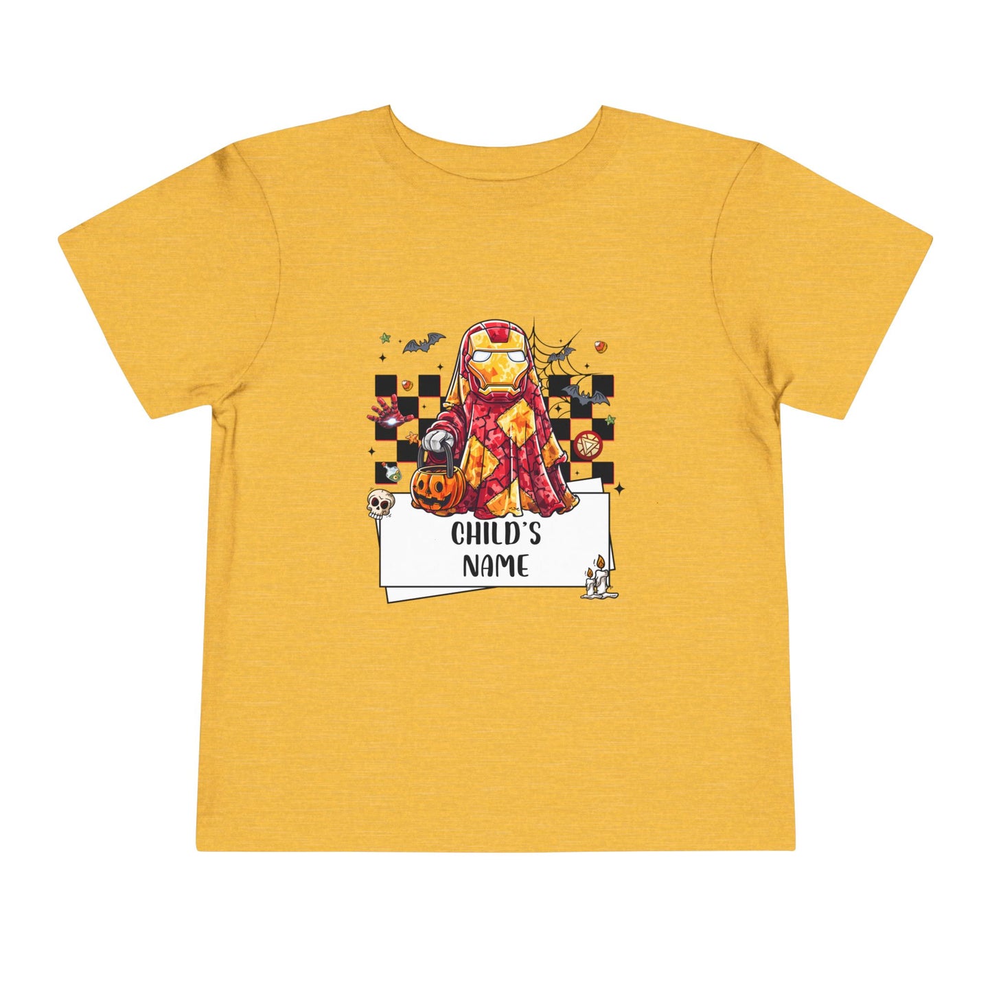 Personalized Iron Man Spooky Superhero Halloween Toddler Tee