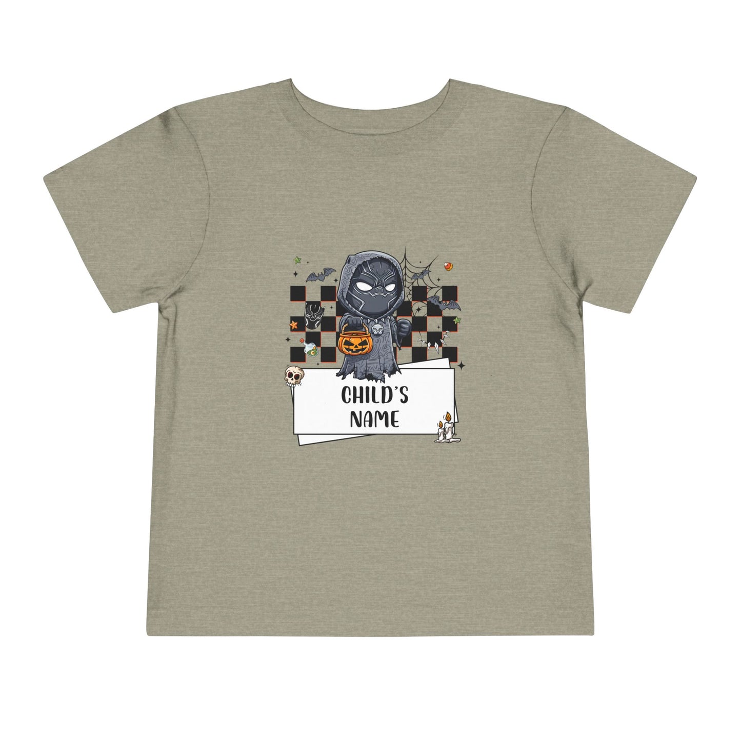 Personalized Black Panther Spooky Halloween Toddler Tee