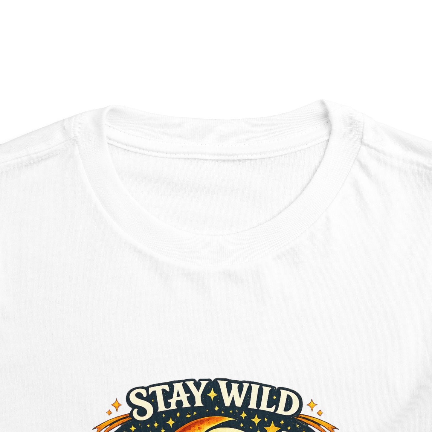 Toddler Tee — "Stay Wild Moon Child" Cute Boho Moon & Stars Graphic
