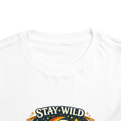 Toddler Tee — "Stay Wild Moon Child" Cute Boho Moon & Stars Graphic