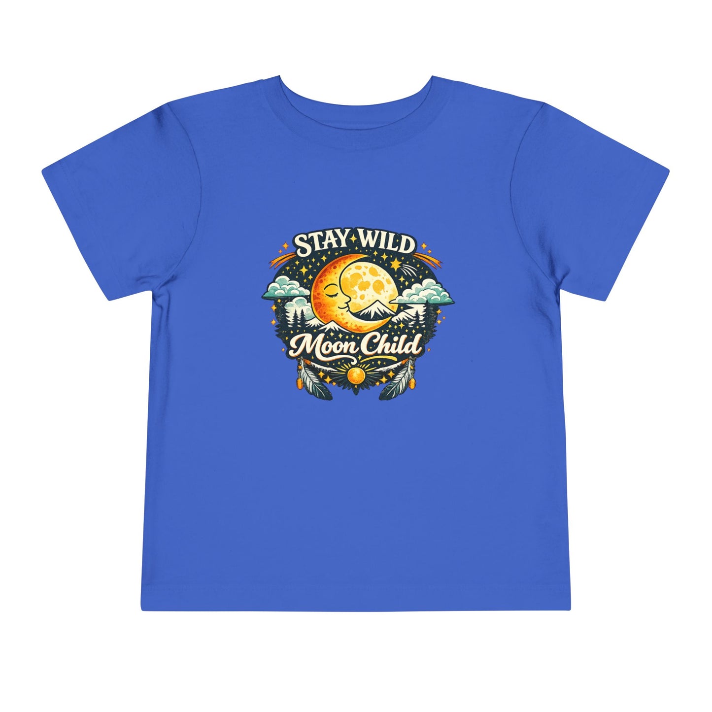 Toddler Tee — "Stay Wild Moon Child" Cute Boho Moon & Stars Graphic