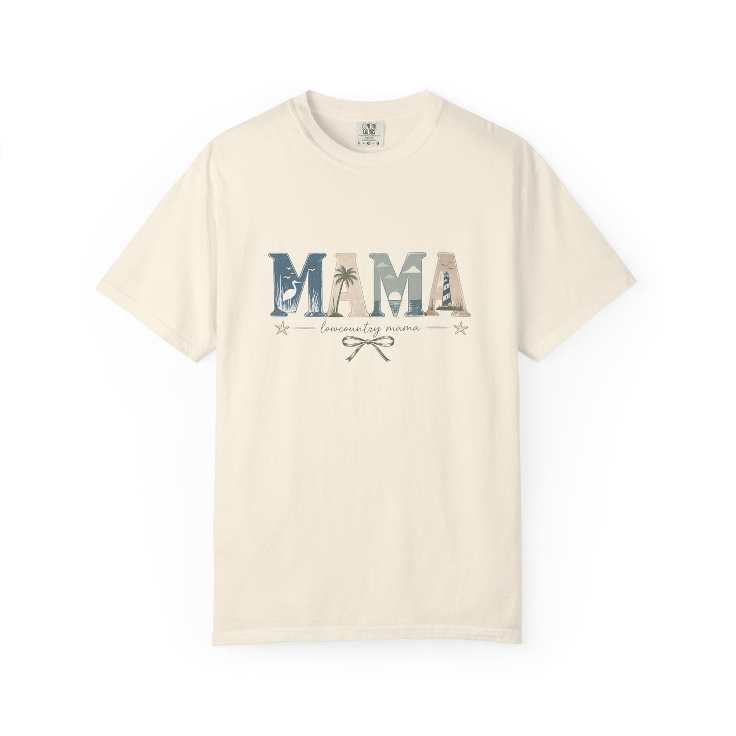 "Lowcountry Mama" Marsh Mama Graphic T-Shirt — 'Mama' Coastal Script Tee