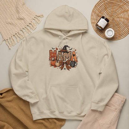 Mama Witch Halloween Hoodie — Fall Pumpkin & Broomstick Graphic Sweatshirt