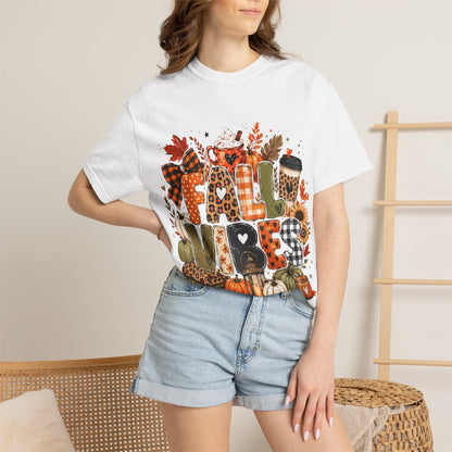 Fall Vibes T-Shirt — Autumn Pumpkin Coffee Graphic Tee