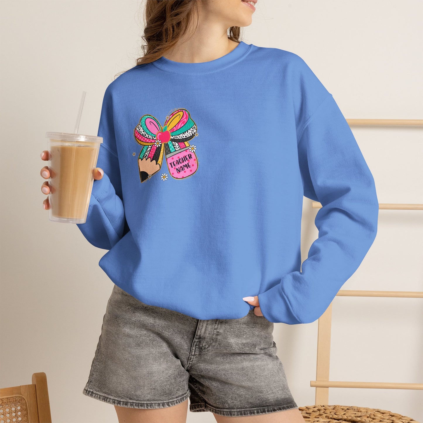 Customizable Teacher Crewneck — “It Takes a Big Heart to Shape Little Minds”