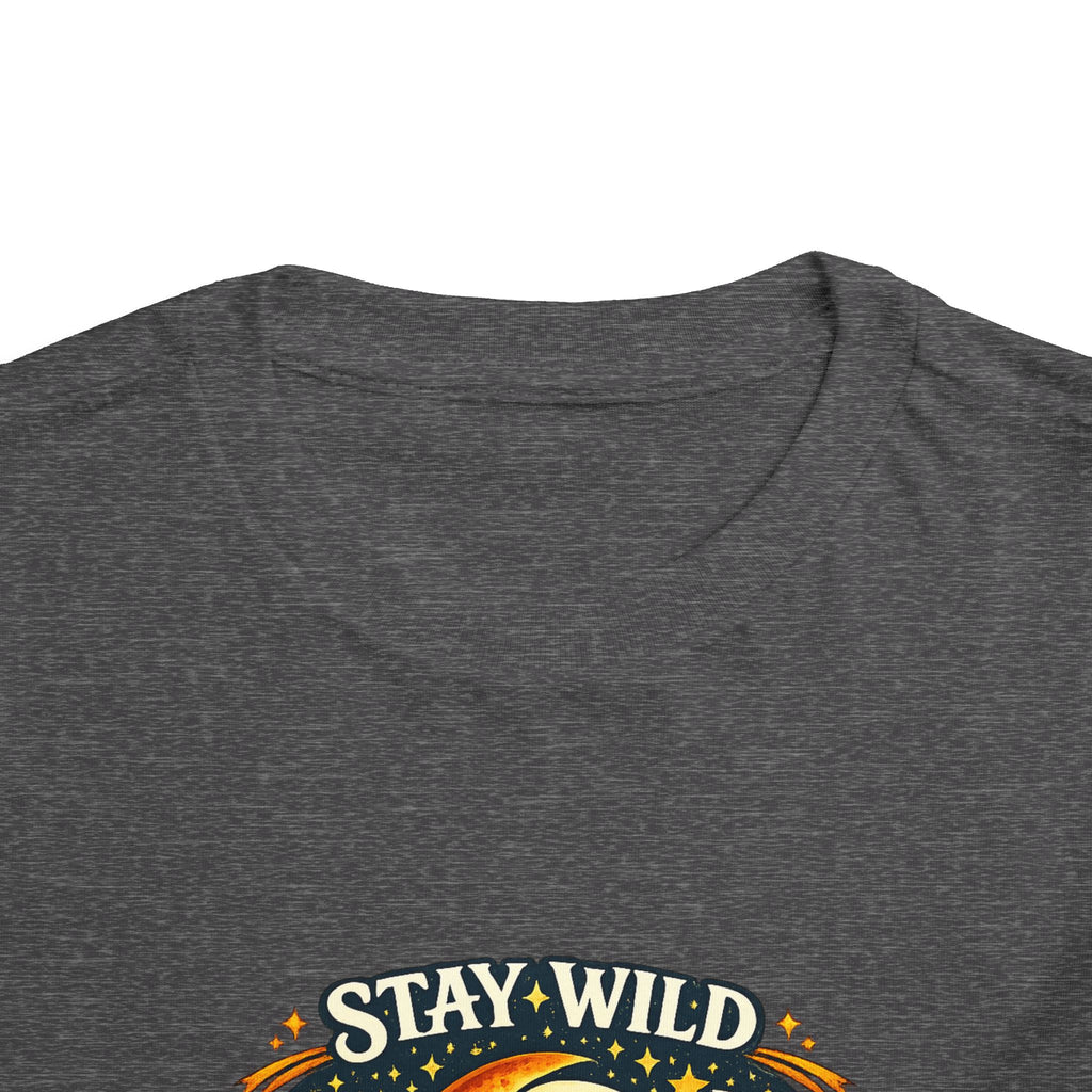 Toddler Tee — "Stay Wild Moon Child" Cute Boho Moon & Stars Graphic
