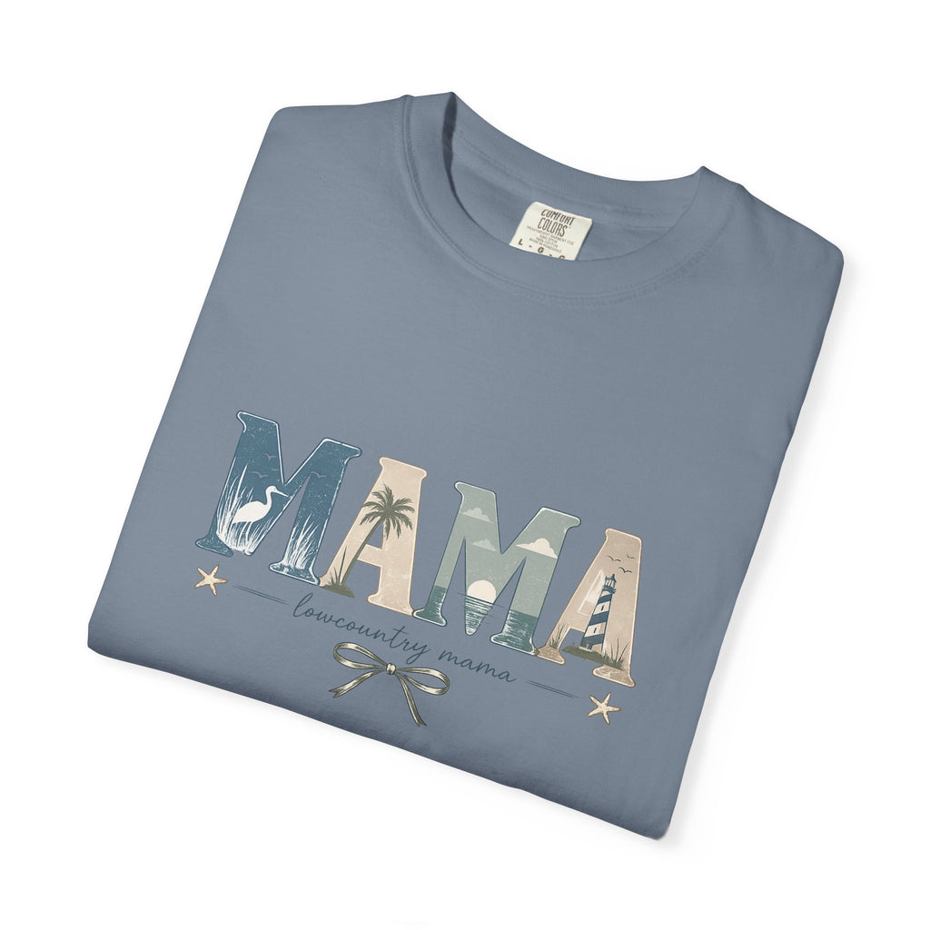 "Lowcountry Mama" Marsh Mama Graphic T-Shirt — 'Mama' Coastal Script Tee