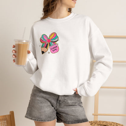 Customizable Teacher Crewneck — “It Takes a Big Heart to Shape Little Minds”