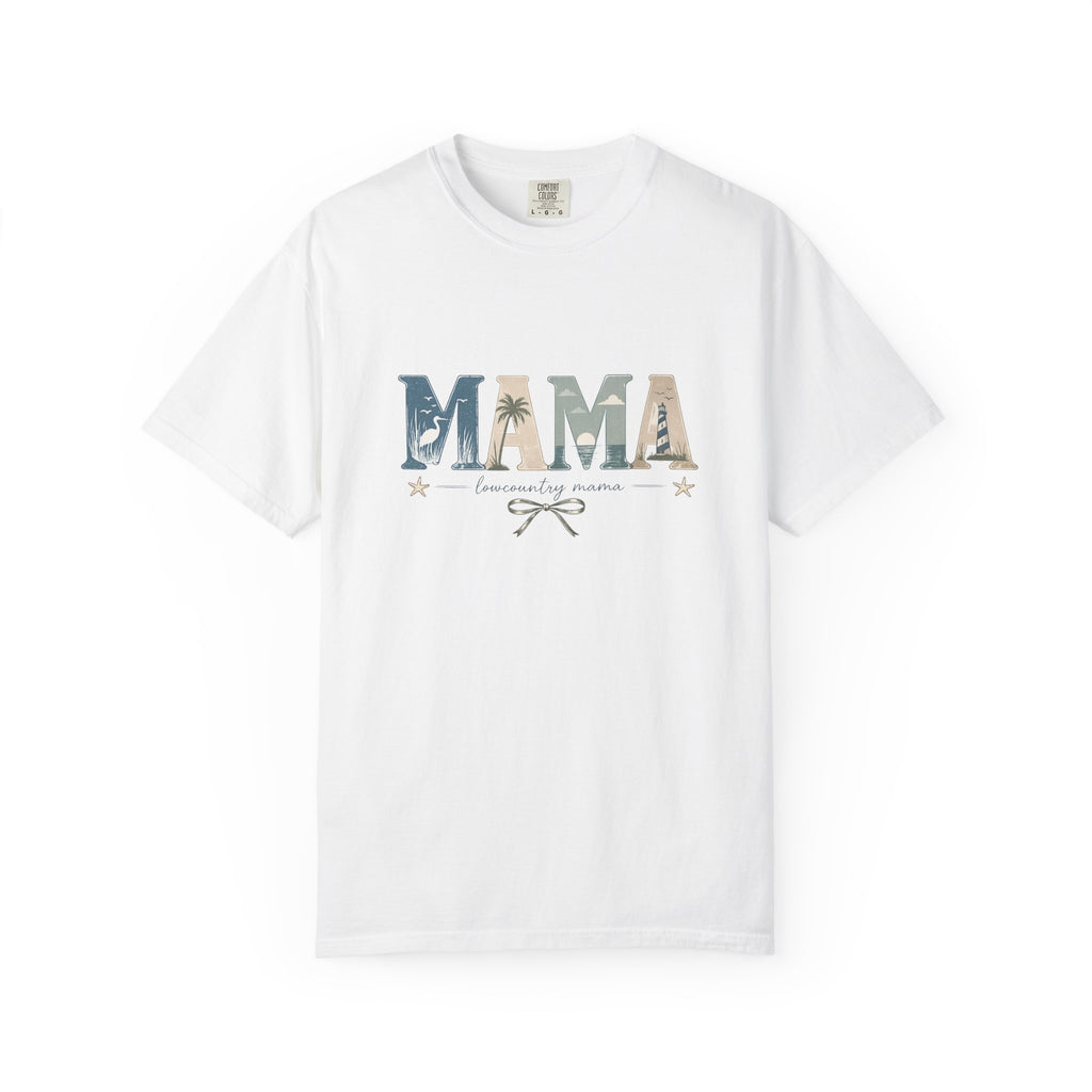 "Lowcountry Mama" Marsh Mama Graphic T-Shirt — 'Mama' Coastal Script Tee