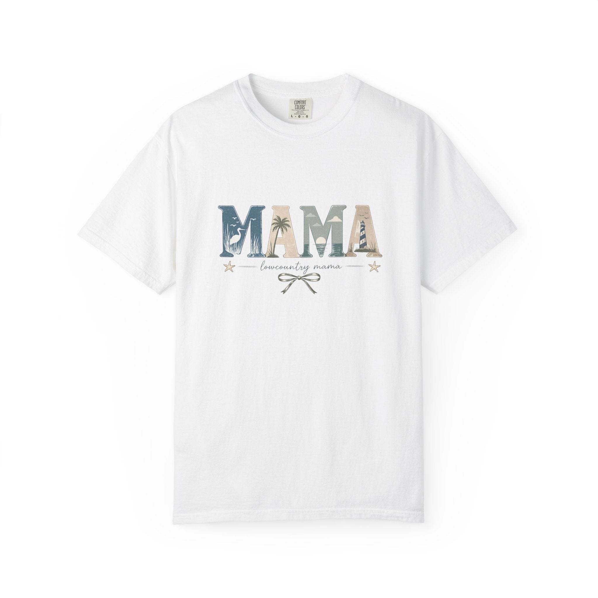 "Lowcountry Mama" Marsh Mama Graphic T-Shirt — 'Mama' Coastal Script Tee