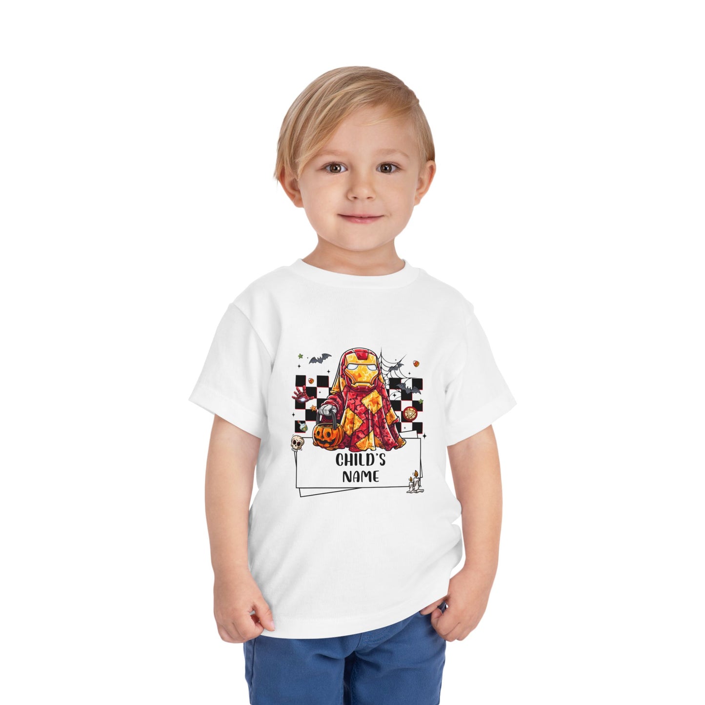 Personalized Iron Man Spooky Superhero Halloween Toddler Tee