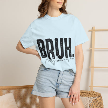 BRUH. T‑Shirt — “formerly known as mom” Funny Graphic Tee Black Script