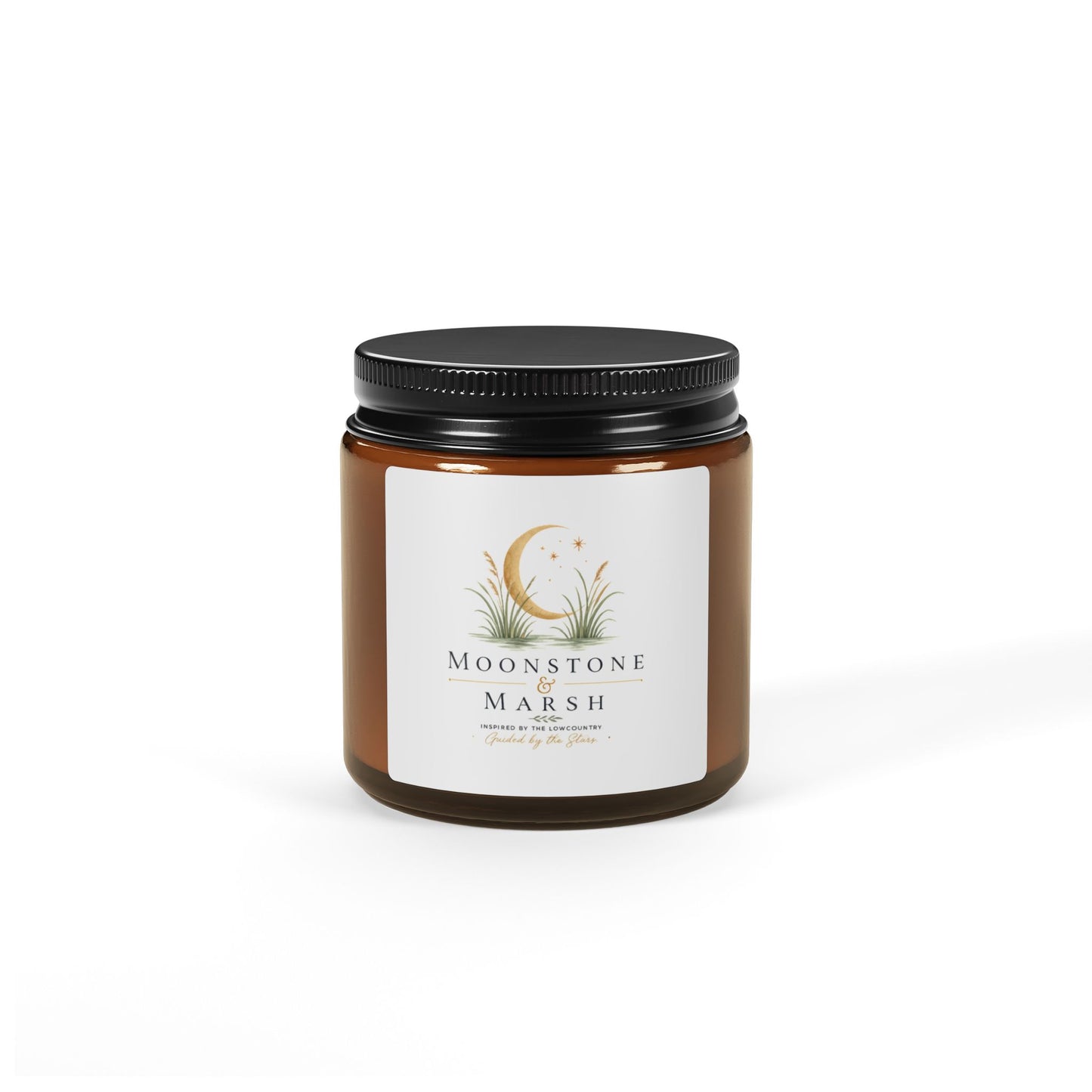 Moonstone Marsh Scented Soy Candle — Amber Jar (Multi-Size)