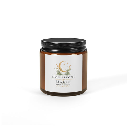 Moonstone Marsh Scented Soy Candle — Amber Jar (Multi-Size)