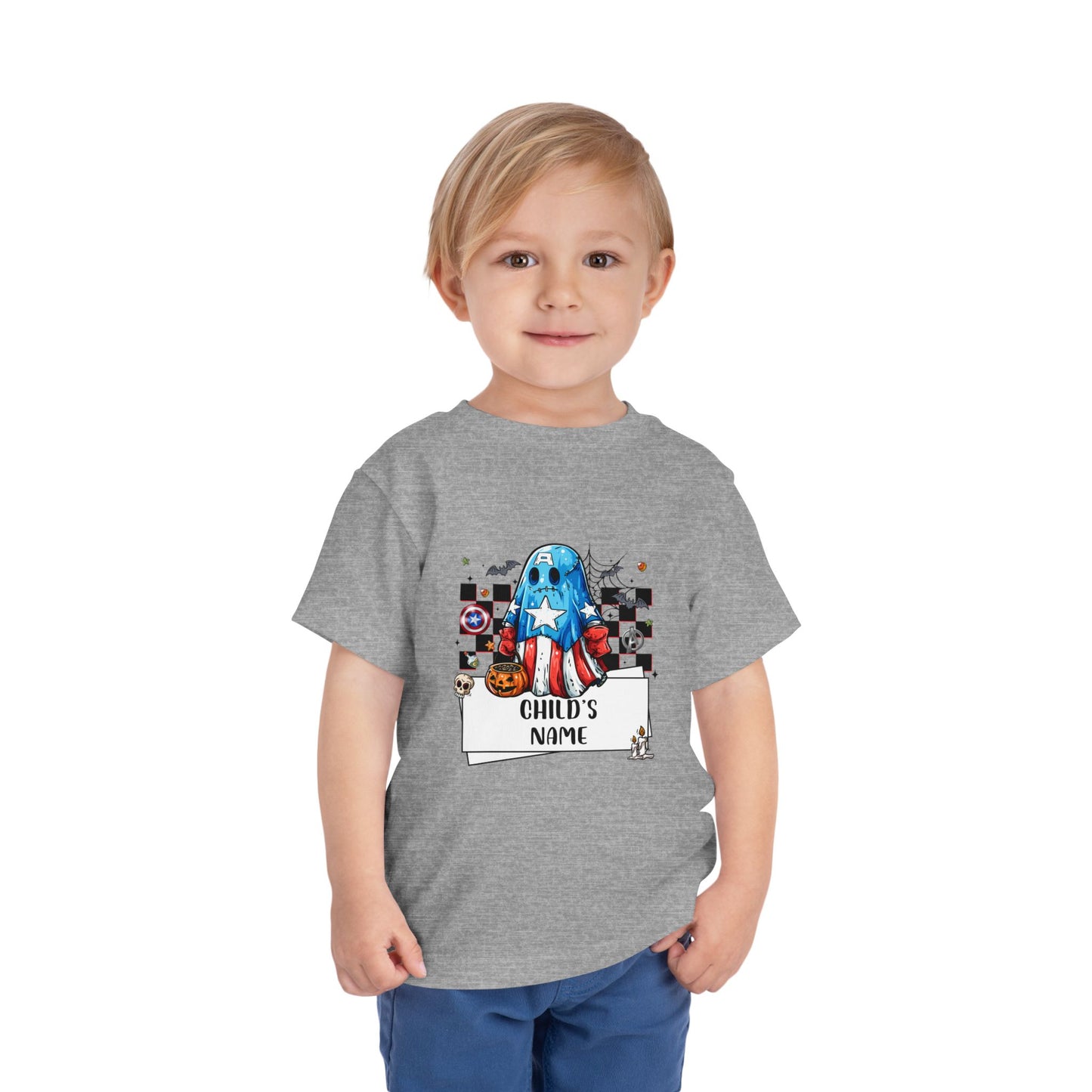 Customizable Captain America Spooky Superhero Toddler Tee