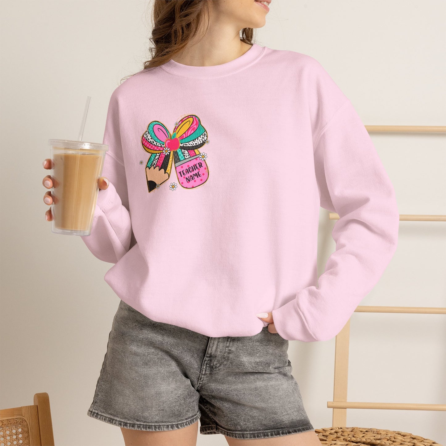 Customizable Teacher Crewneck — “It Takes a Big Heart to Shape Little Minds”