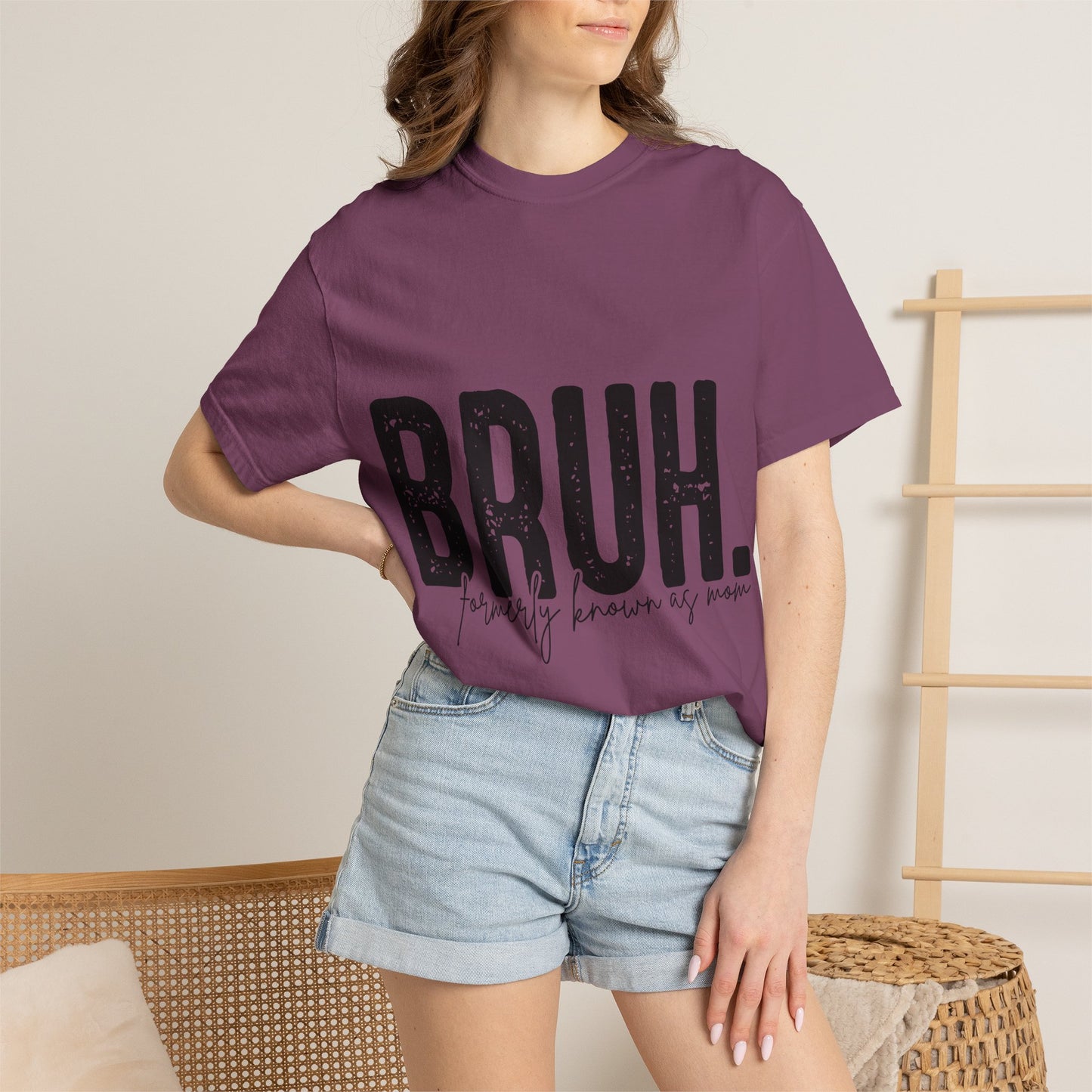 BRUH. T‑Shirt — “formerly known as mom” Funny Graphic Tee Black Script