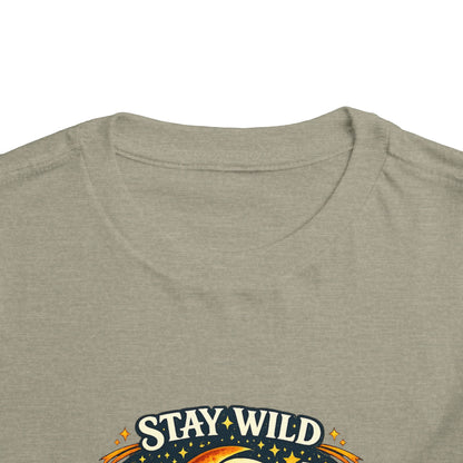 Toddler Tee — "Stay Wild Moon Child" Cute Boho Moon & Stars Graphic