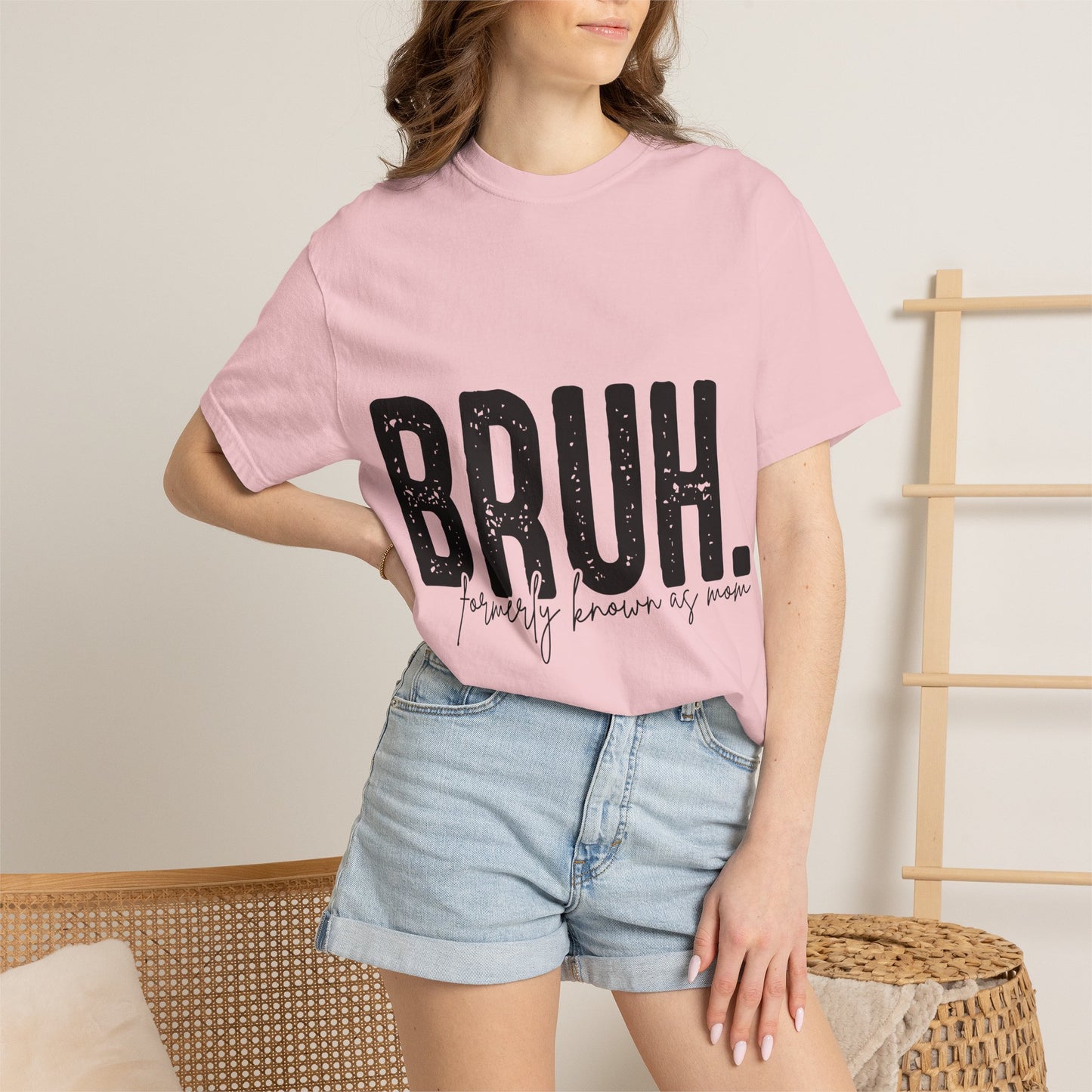 BRUH. T‑Shirt — “formerly known as mom” Funny Graphic Tee Black Script