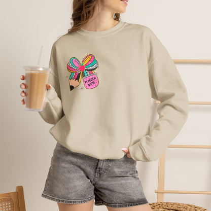 Customizable Teacher Crewneck — “It Takes a Big Heart to Shape Little Minds”
