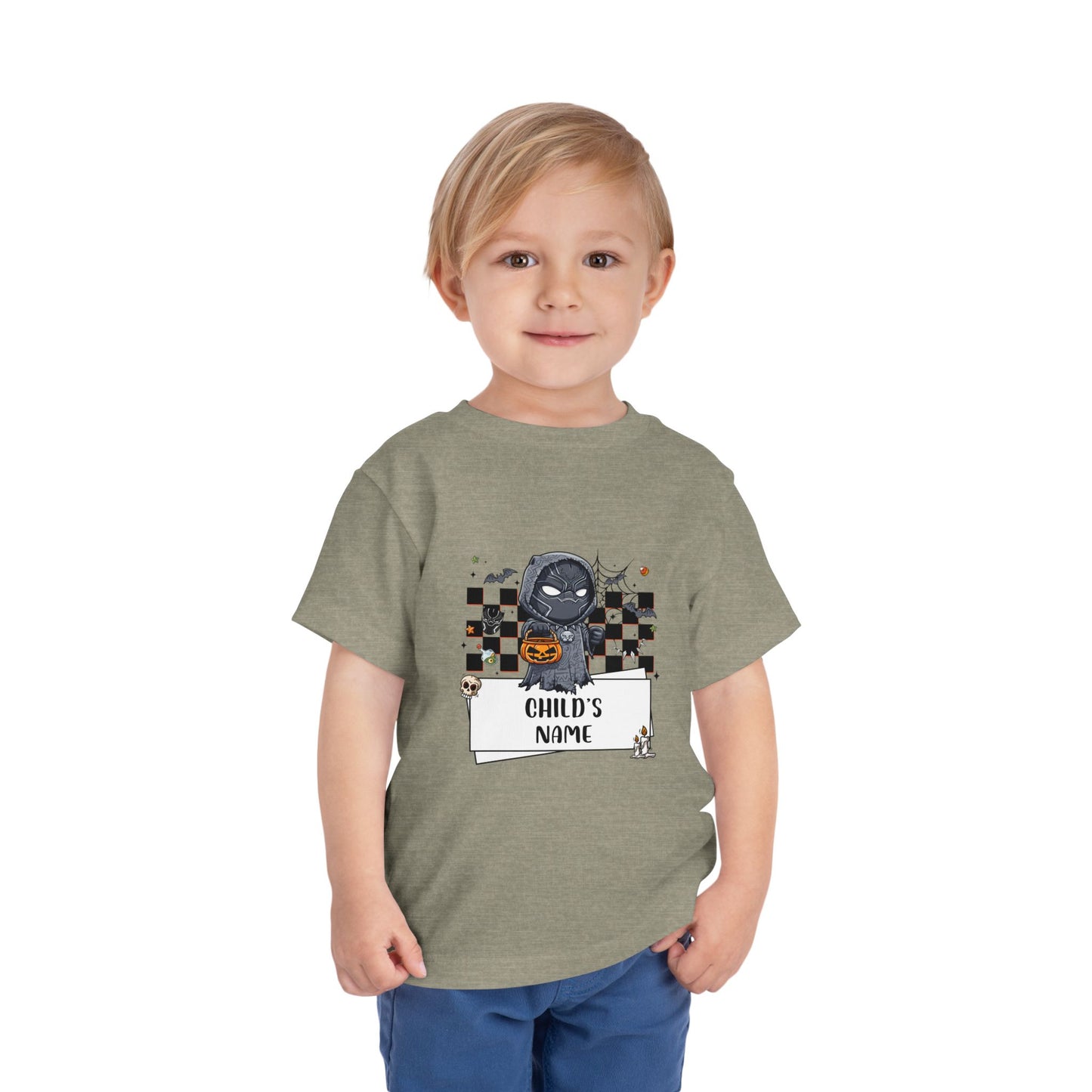 Personalized Black Panther Spooky Halloween Toddler Tee