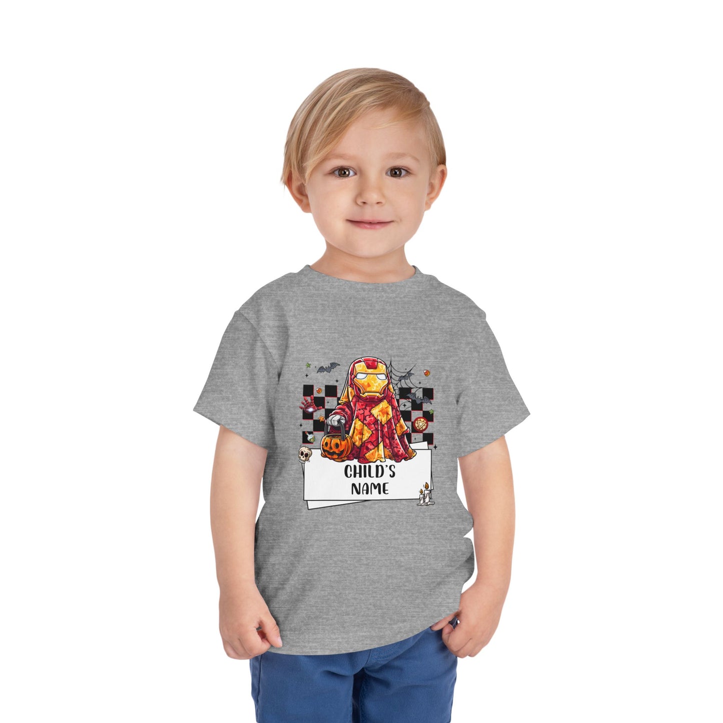 Personalized Iron Man Spooky Superhero Halloween Toddler Tee