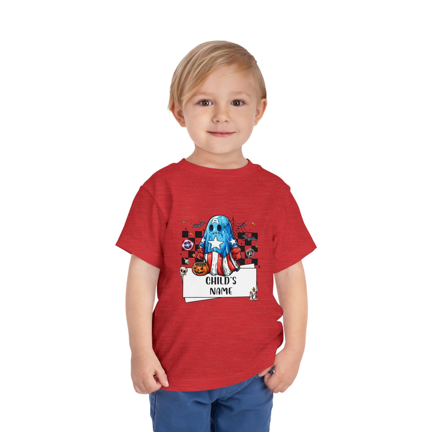 Customizable Captain America Spooky Superhero Toddler Tee