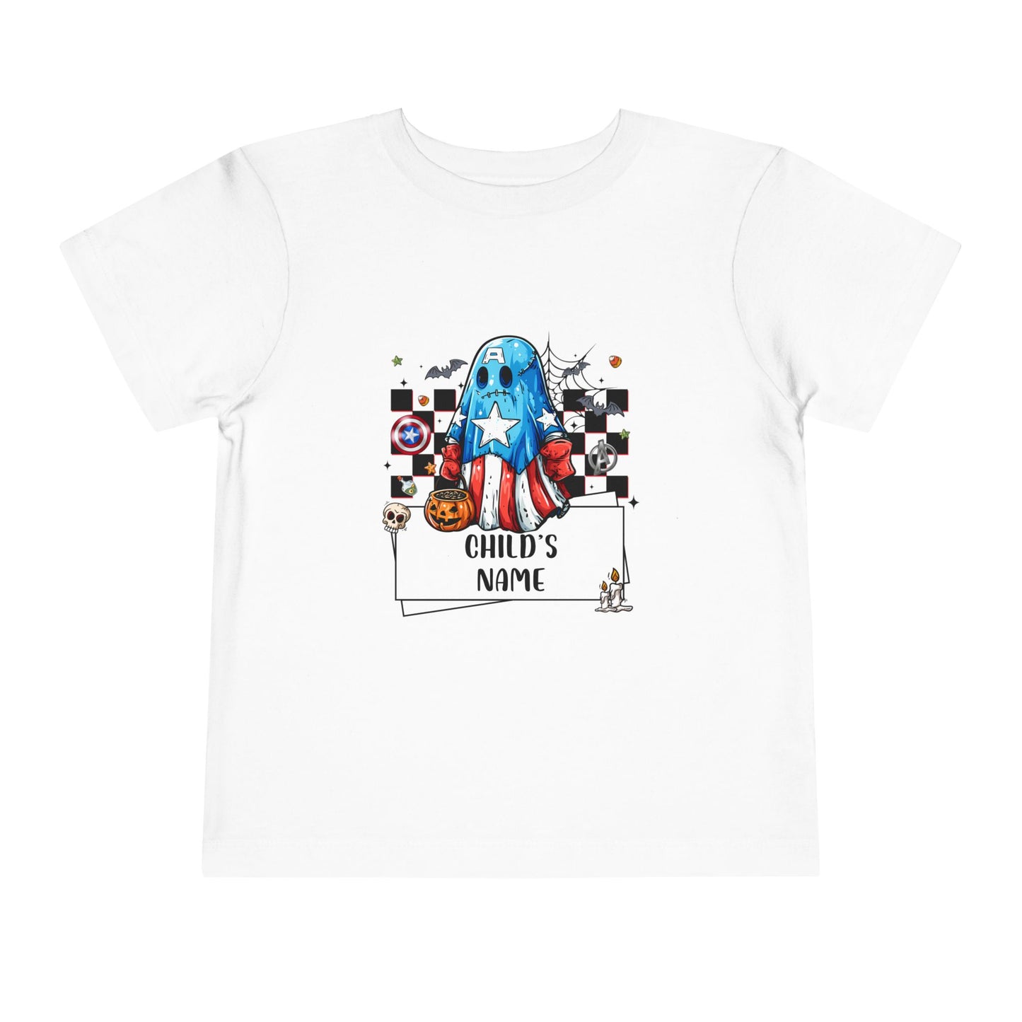Customizable Captain America Spooky Superhero Toddler Tee