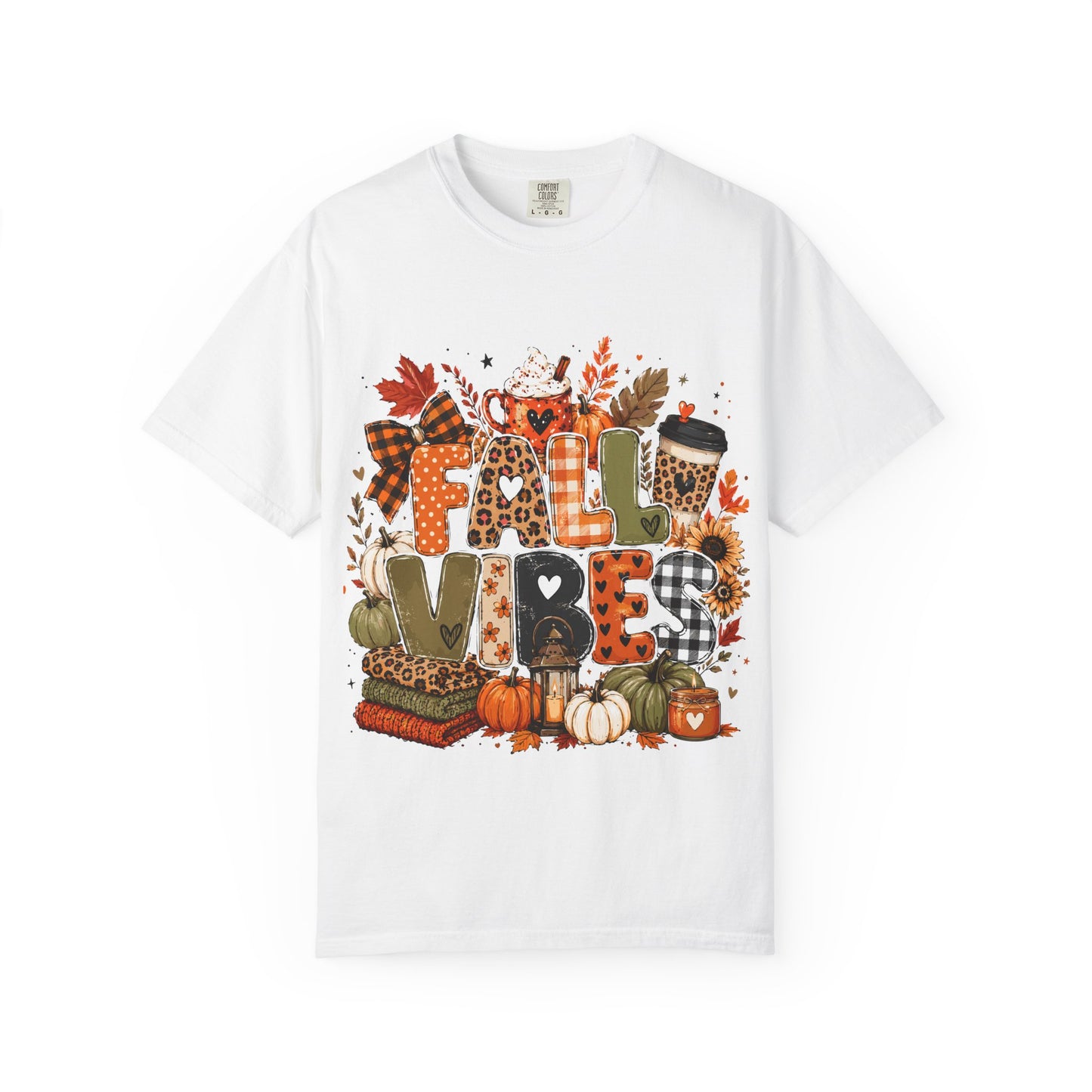 Fall Vibes T-Shirt — Autumn Pumpkin Coffee Graphic Tee