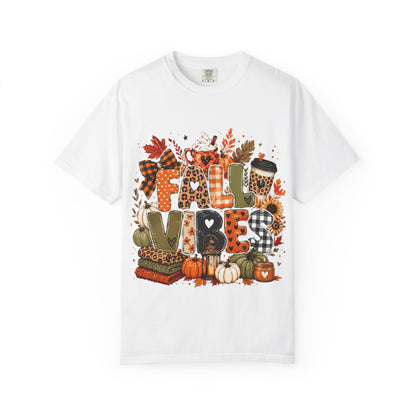 Fall Vibes T-Shirt — Autumn Pumpkin Coffee Graphic Tee