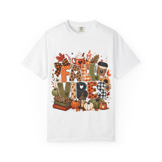 Fall Vibes T-Shirt — Autumn Pumpkin Coffee Graphic Tee