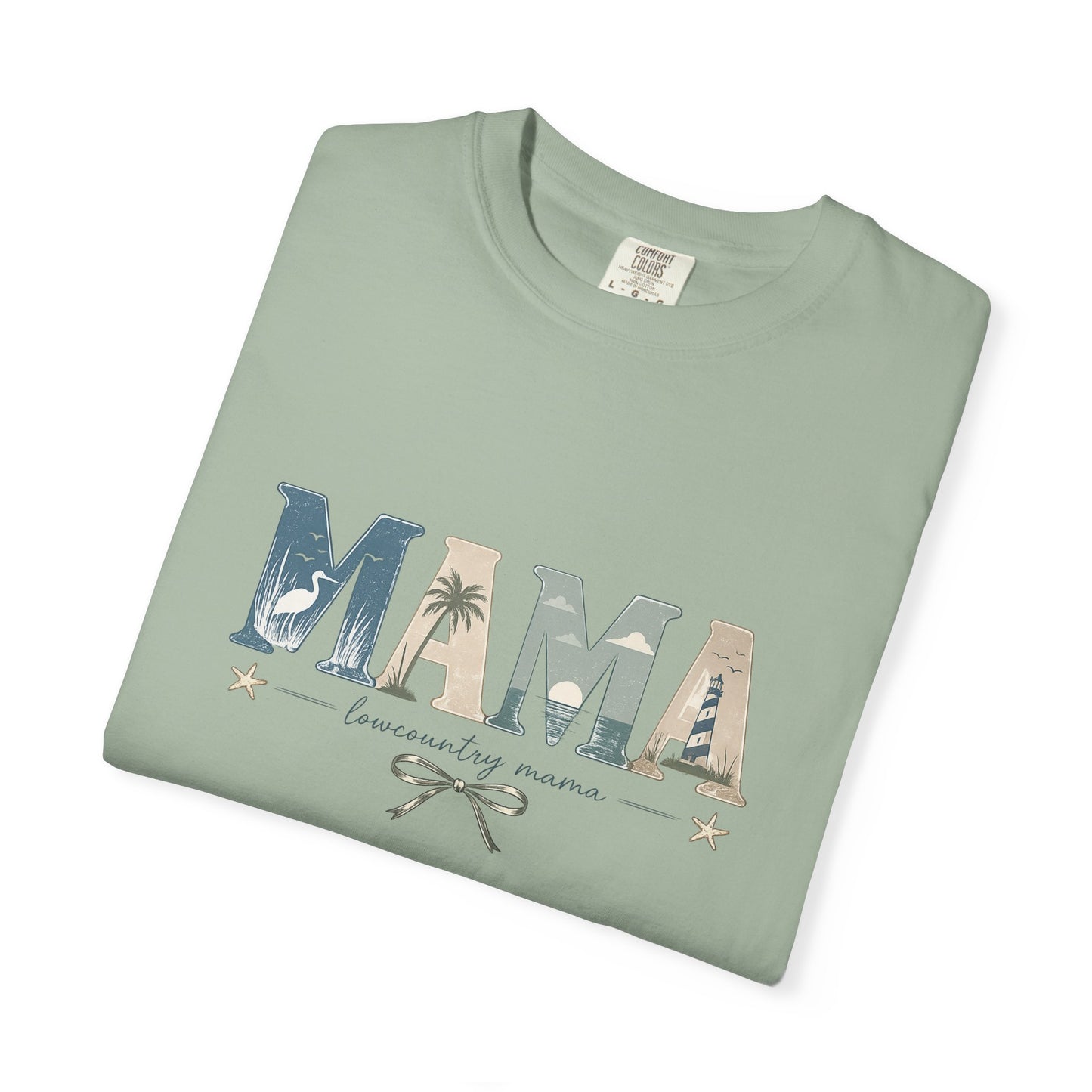 "Lowcountry Mama" Marsh Mama Graphic T-Shirt — 'Mama' Coastal Script Tee