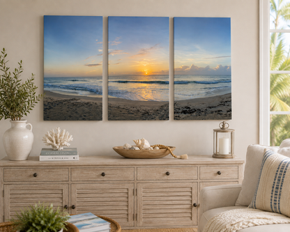 Turtle Trails at Sunrise - 3 Piece Canvas Set