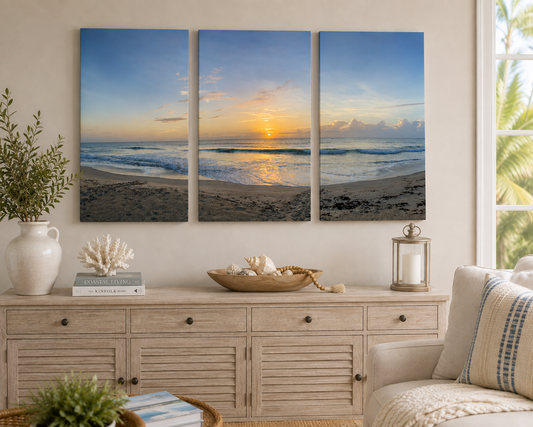 Turtle Trails at Sunrise - 3 Piece Canvas Set