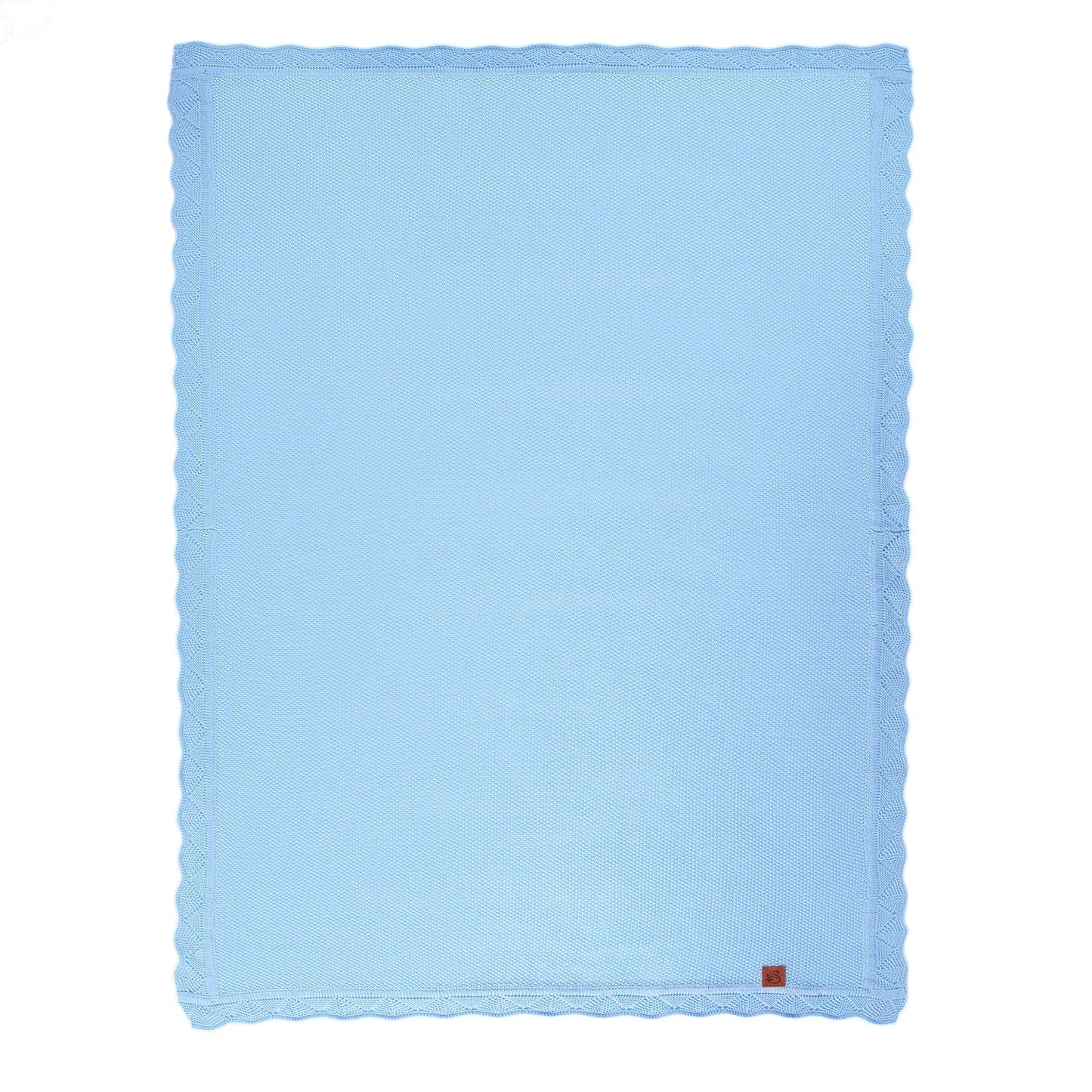 Heirloom Lace Knit Baby Blanket in Baby Blue