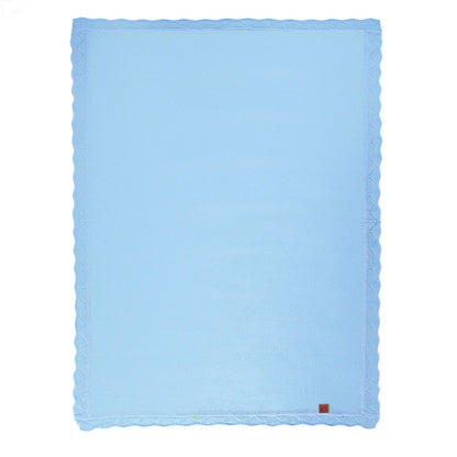 Heirloom Lace Knit Baby Blanket in Baby Blue