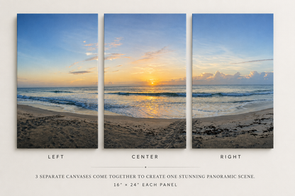 Turtle Trails at Sunrise - 3 Piece Canvas Set