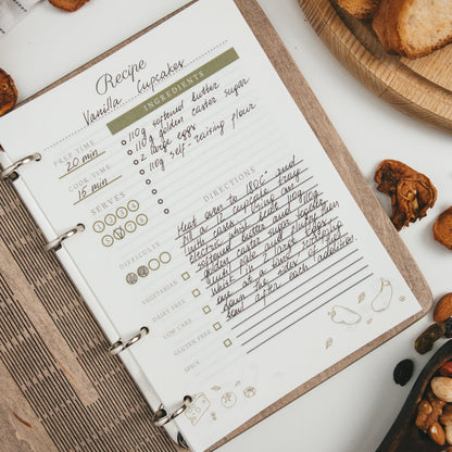 Beautiful Moms Recipe Book in wood
